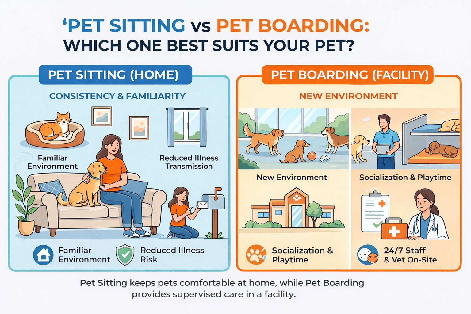 Pet Sitting Vs Pet Boarding: Which one Best Suits Your Pet? 
